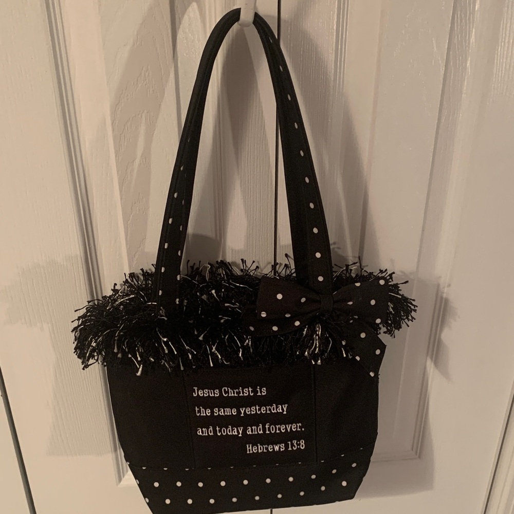Black Polka Dot Tote Bag